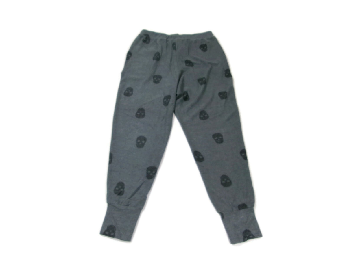 Pink Rose Gray Skull Print Pajama Pants Sleepwear Teen Girls Junior Size L Large