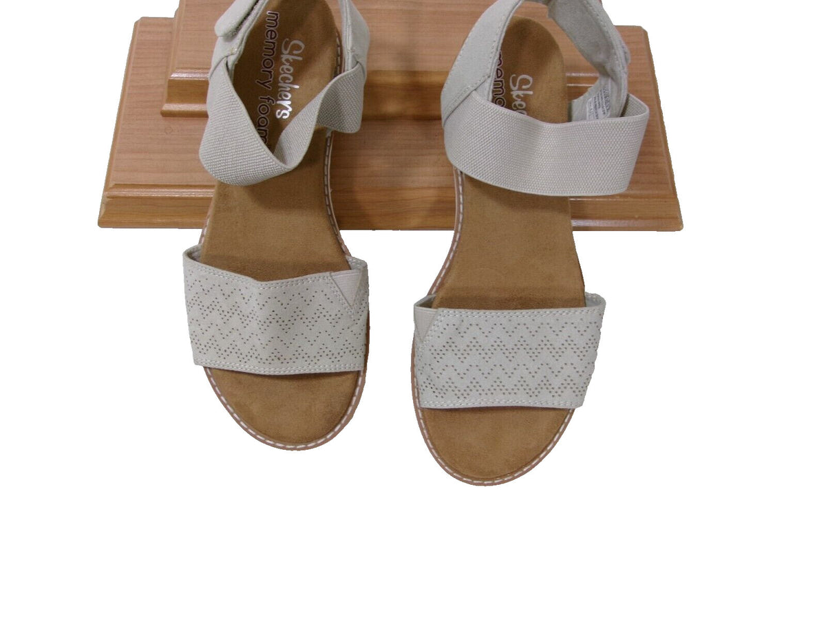 SKECHERS Memory Foam Womens Taupe Neutral sandals shoes size 6.5 M