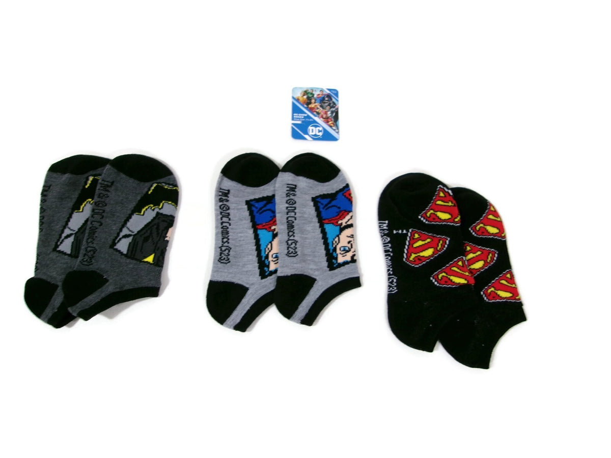 Little Boys Girls 3 Three Pair  Justice League No-Show Socks  Comics