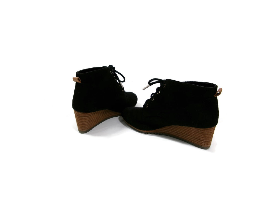 Dr Scholl's Be Energized Womens Black  Micro Suede Wedge  Booties Shoes Size 6.5