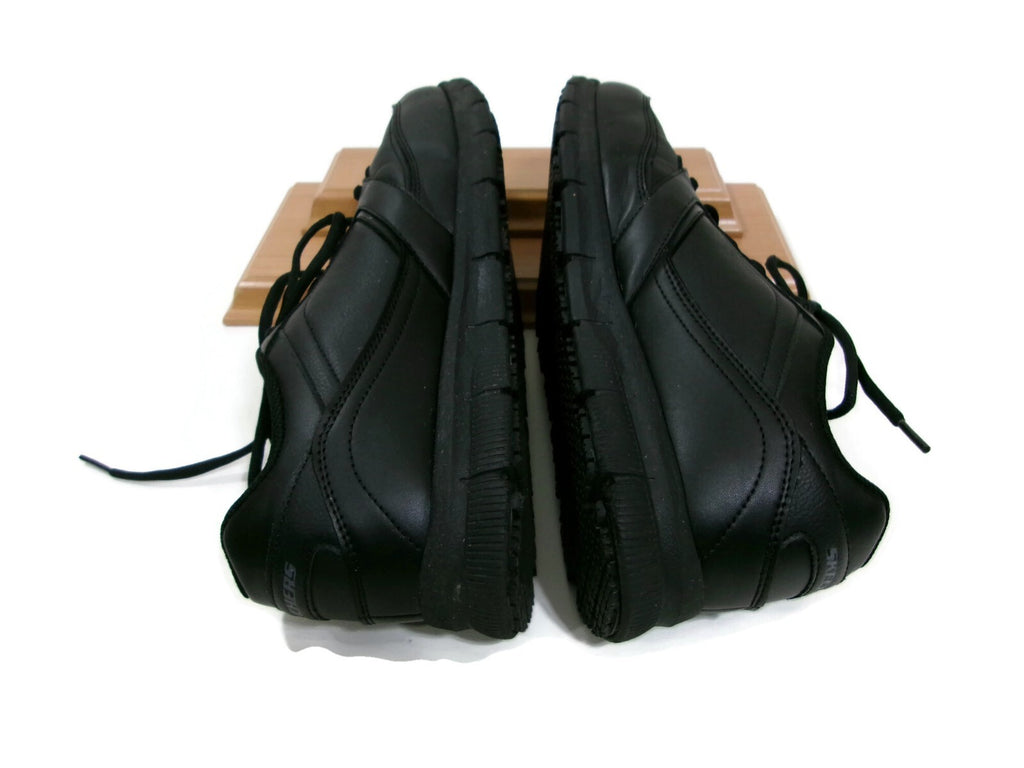Skechers Mens Work Related Fit Wyola Slip Resistant Black Leather Shoes Size 11