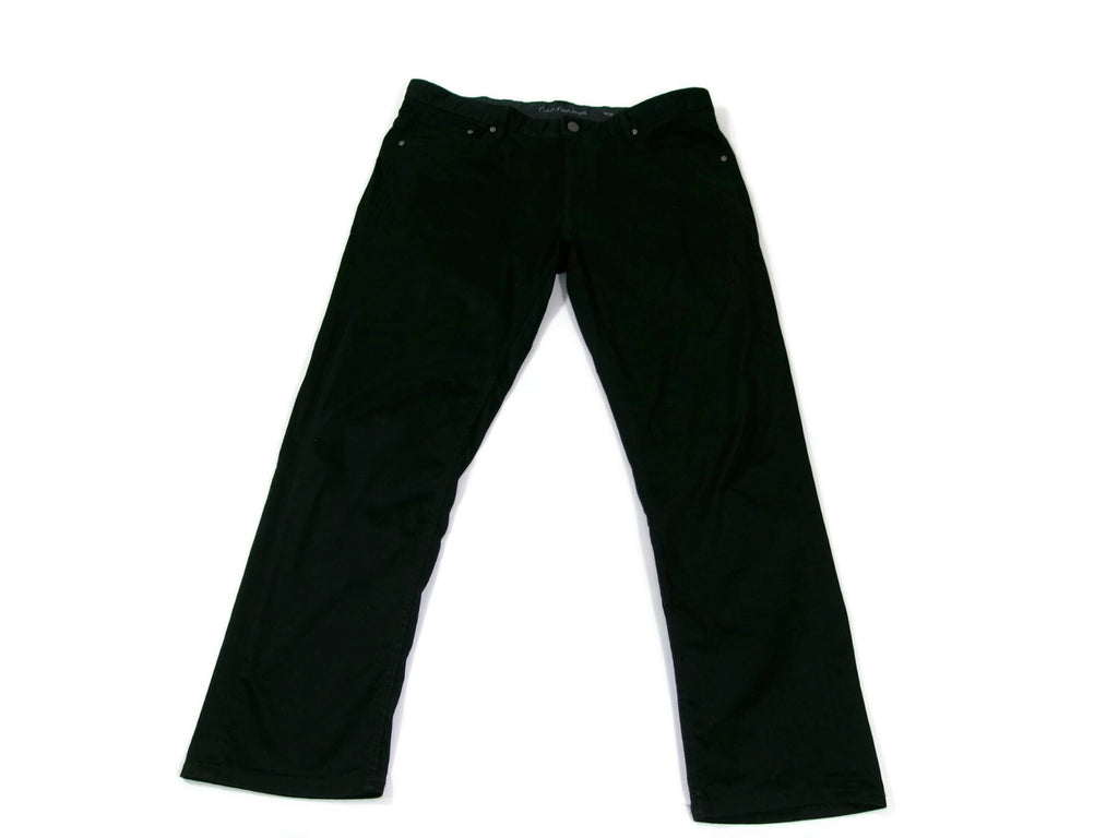 CALVIN KLEIN Mens Black Chinos Casual Pants Slim Straight Size 38 X 30