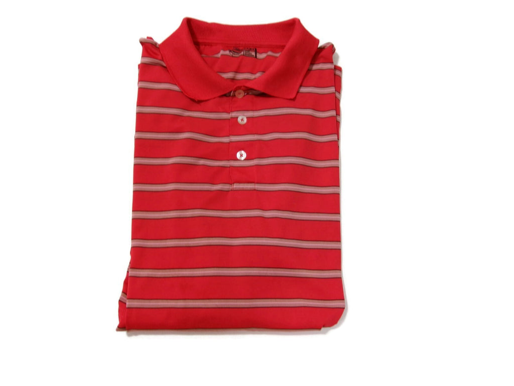 Slazenger Polo Shirt Mens XL Orange Red Pattern Golf Short Sleeve  Embossed