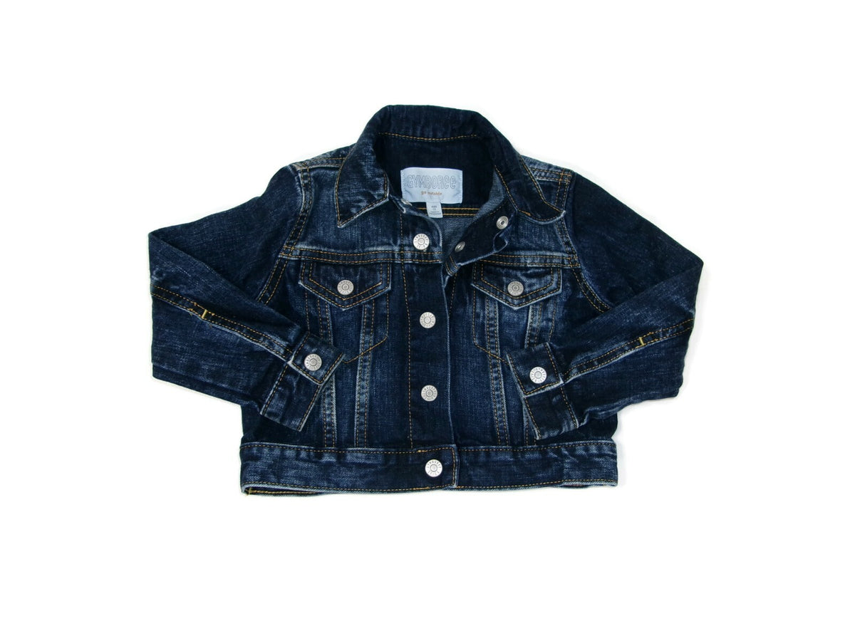 Gymboree Go Outside Toddler GIrl Boy Unisex Blue Jean Denim Jacket Size XXS 3 3T