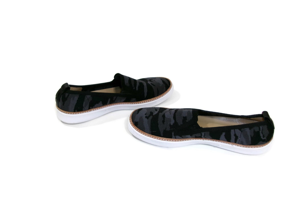 Talbots Womens Brittany Knit Black & Grey Slip On Camouflage Shoes Size 9.5 M
