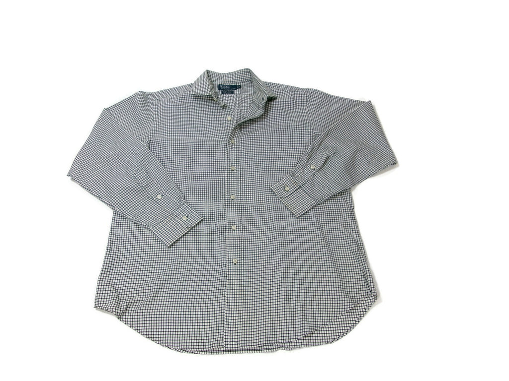 Mens Polo Ralph Lauren Shirt Size L Large Black Cream  Gingham Estate Sport