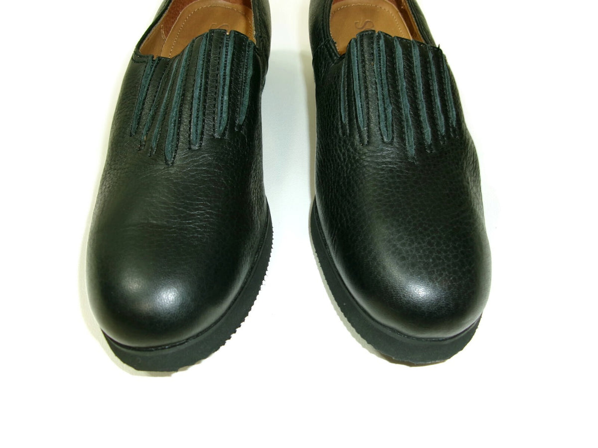 Solos Womens Black Pebbled Leather Comfy Shoes Size 8 N