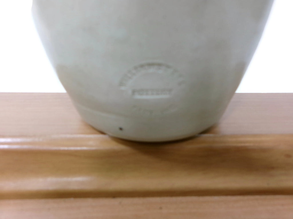 Vintage Williamsburg Pottery  Stoneware Pitcher 7 " With Cobalt Blue Floral