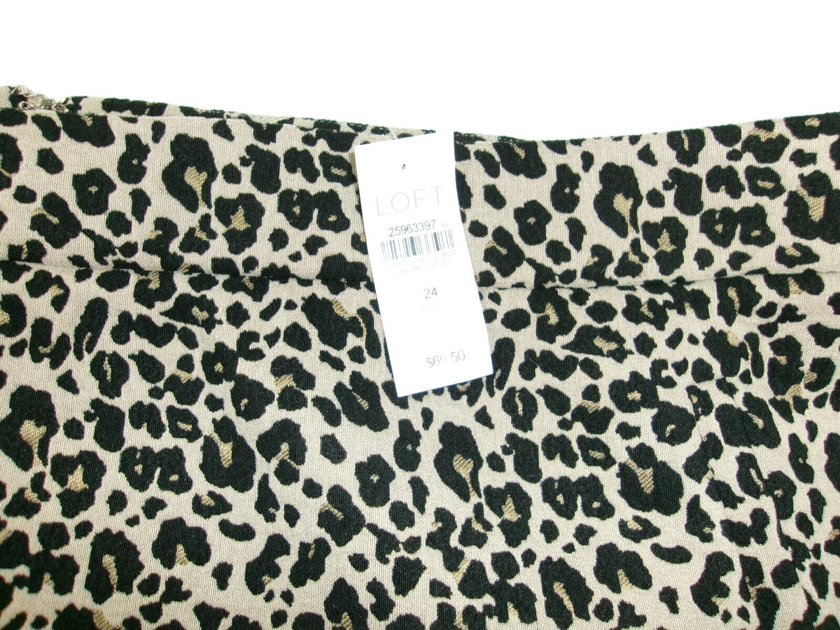 Loft Womens Career Work Skirt Plus Size 24 Beautiful Leopard Print RT. 69.50 New