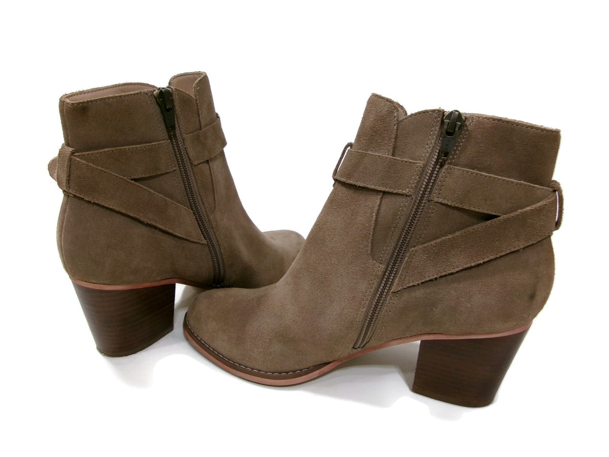 Sole/Society Womens Suede Boots Booties Shoes Size 7.5 Short Neutral Khaki Beige