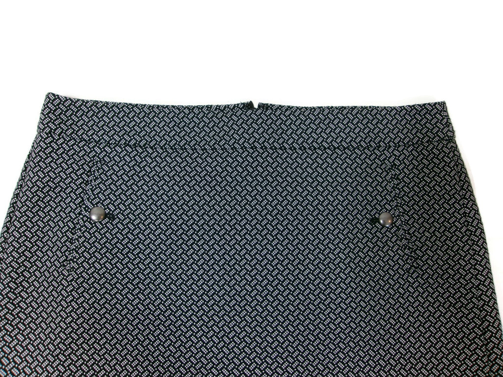 Womens ANN TAYLOR LOFT Jacquard Career Skirt Size 14 Black & White Lined