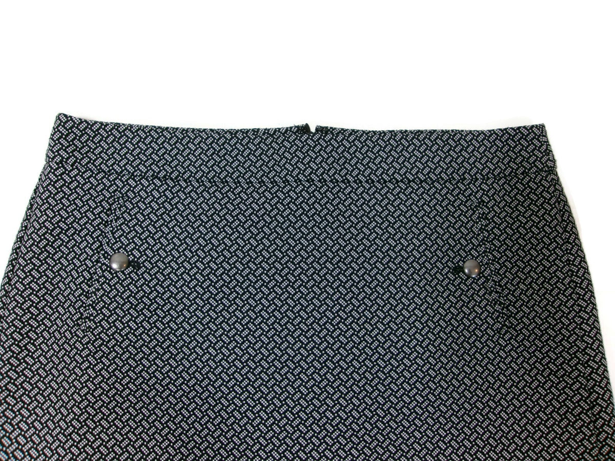 Womens ANN TAYLOR LOFT Jacquard Career Skirt Size 14 Black & White Lined