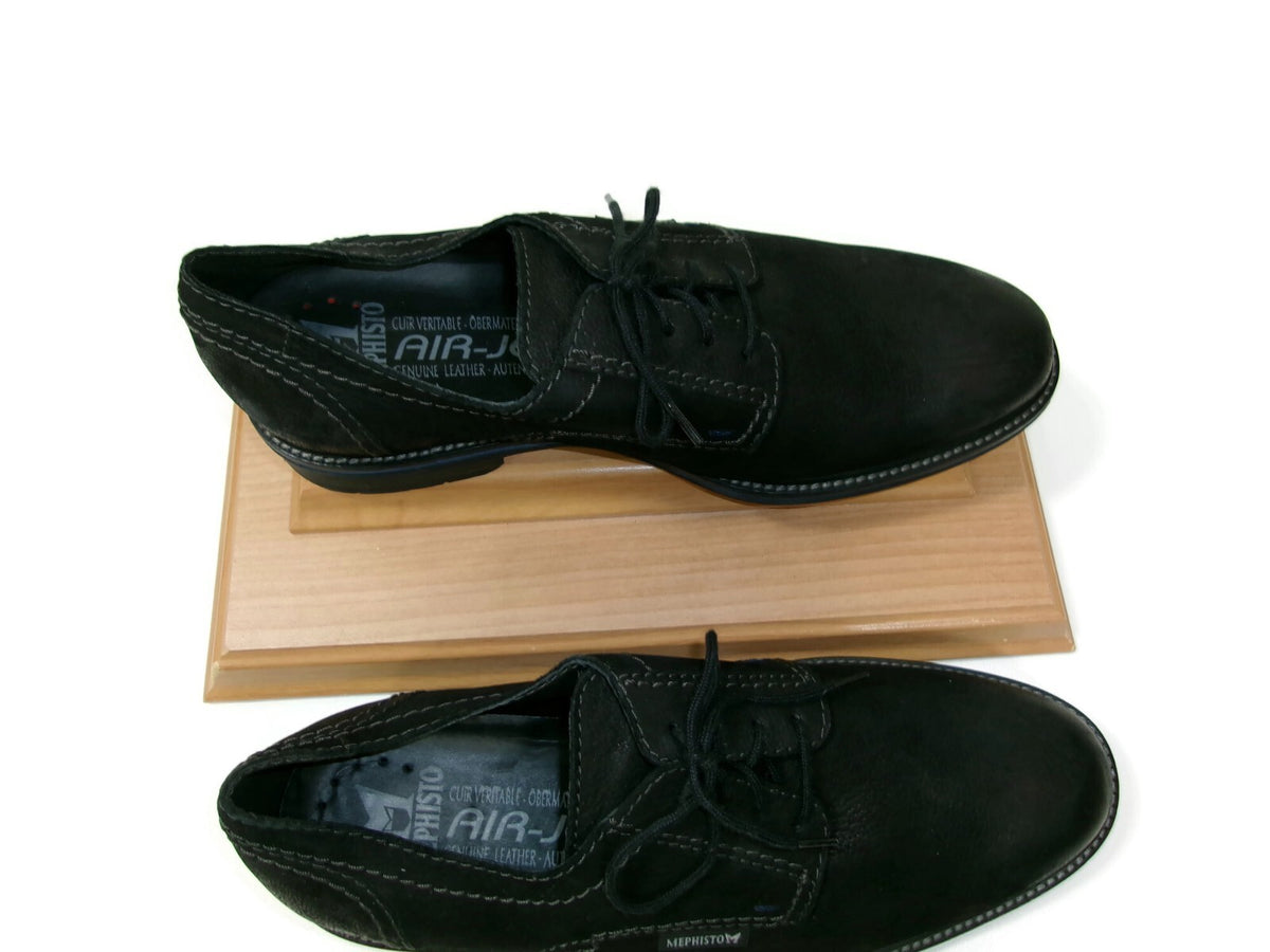 Mephisto Mens Quality Derby Oxford Casual Black Leather Lace Up Shoes Size 9.5 M