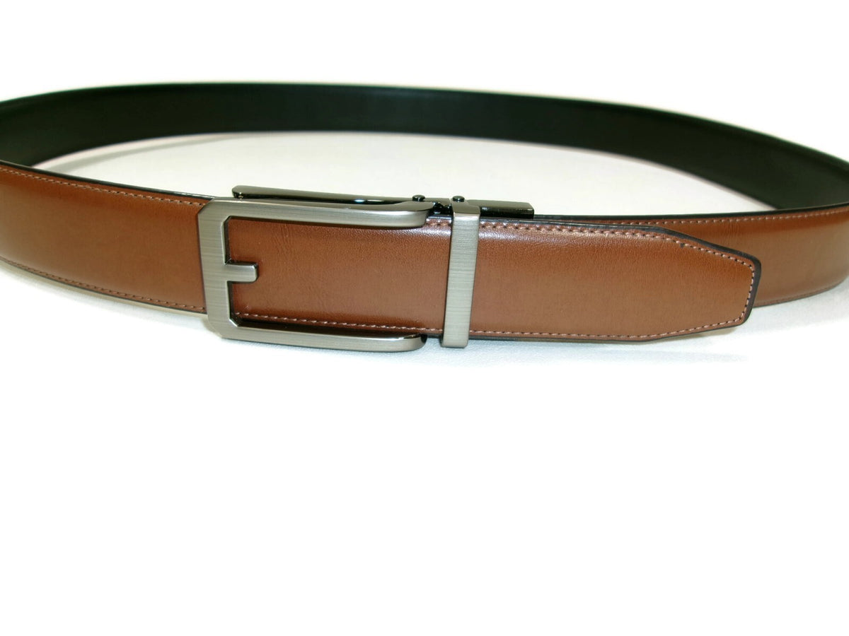 Perry Ellis Mens Reversible Ratchet Belt Black &Tan  Size L 38/40 Bonded Leather