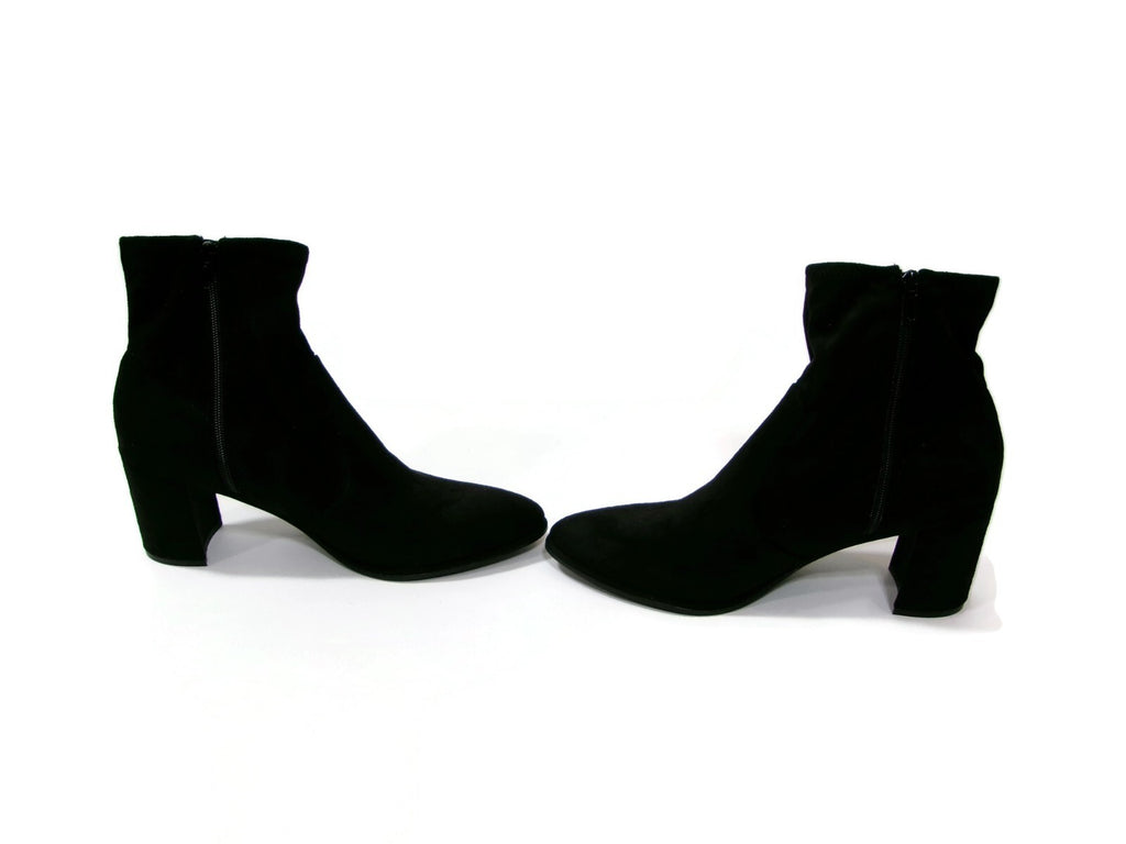 Nine West Womens Black Faux Suede Glove Ankle Boots Shoes Size 10 M Side Zip