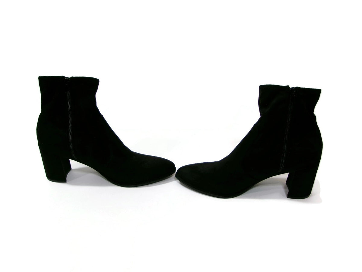 Nine West Womens Black Faux Suede Glove Ankle Boots Shoes Size 10 M Side Zip