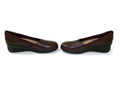 Clarks Suttyn Womens Wedge Heel Shoes  Burgundy Leather Slip On Comfort Size 8 M