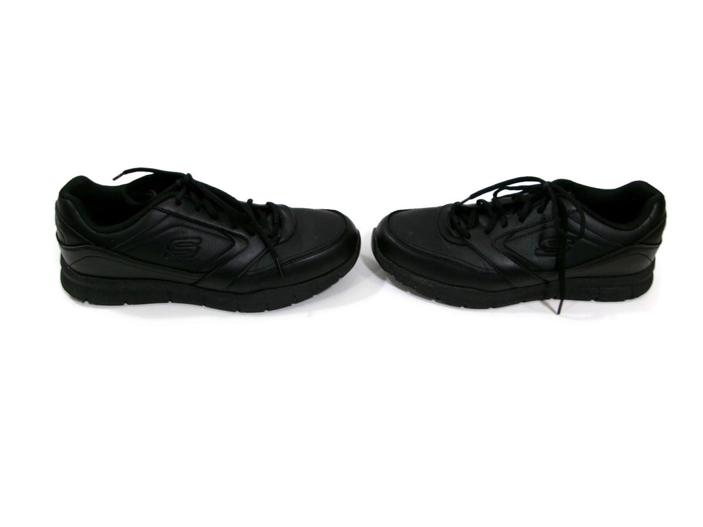 Skechers Mens Work Related Fit Wyola Slip Resistant Black Leather Shoes Size 11