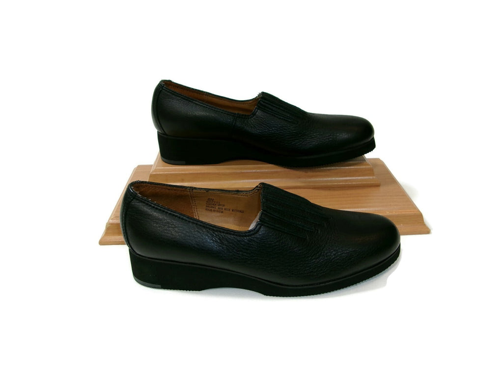 Solos Womens Black Pebbled Leather Comfy Shoes Size 8 N
