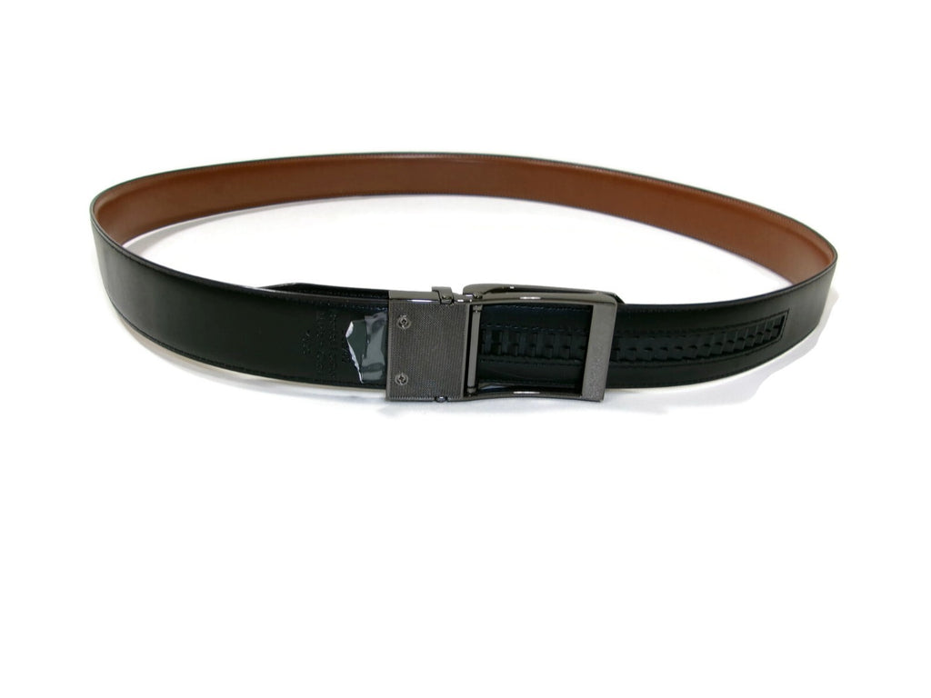 Perry Ellis Mens Reversible Ratchet Belt Black &Tan  Size L 38/40 Bonded Leather