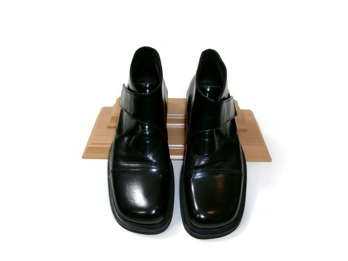 Vintage Paul May Mens Black Leather Chukka Ankle Boots Size 41 EU US 8-8.5