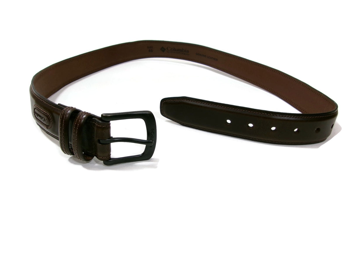 Columbia Sportswear Company Brown Genuine Leather Mens Dress Belt Size 40