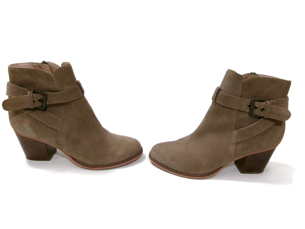 Sole/Society Womens Suede Boots Booties Shoes Size 7.5 Short Neutral Khaki Beige