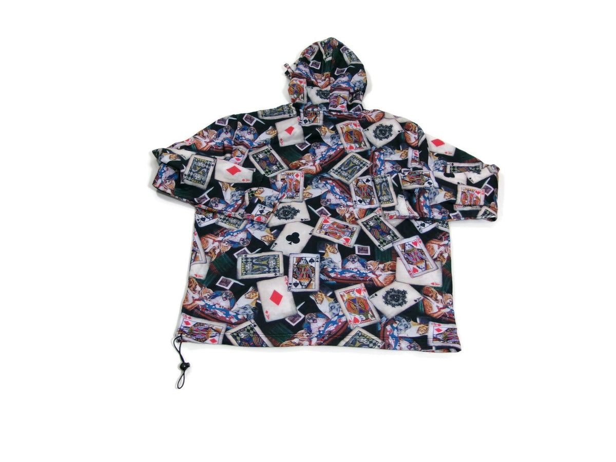 Mens Fresh Prints Of Bel-Air Casino Cards Gamblers Hoodie Sweatshirt Top Size L