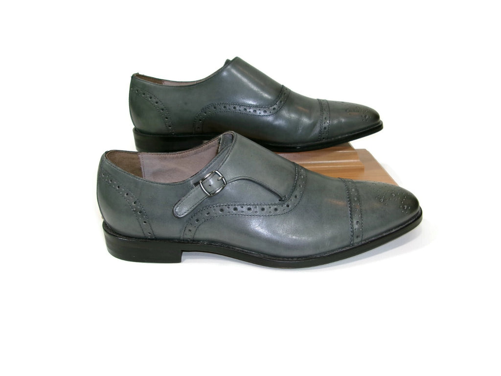 Banana Republic Mens Steel Gray Monk Strap Dress Shoes size 11.5 M Sleek Elegant