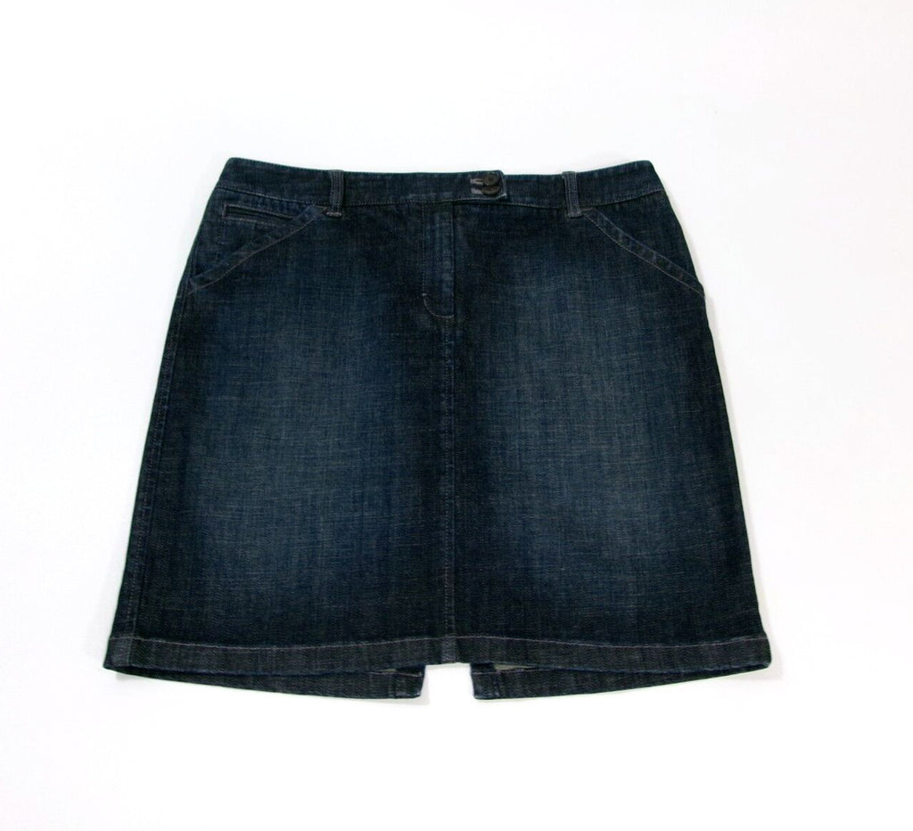 Womens ANN TAYLOR PETITES Distressed Denim Jean Skirt Size 12P 12 Petite