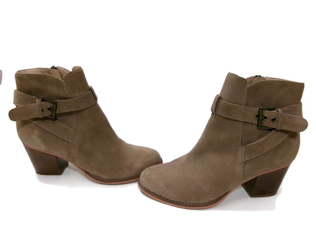 Sole/Society Womens Suede Boots Booties Shoes Size 7.5 Short Neutral Khaki Beige